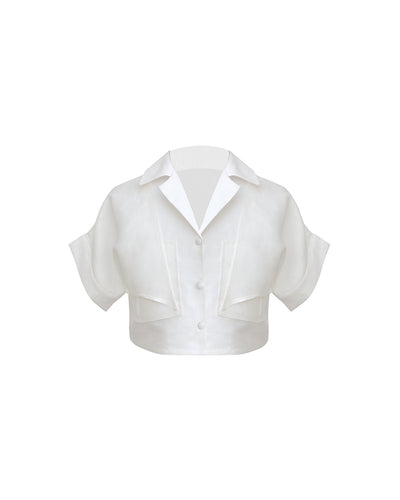 Camisa Drop Detalhe Bolso Alfaiataria - Linho Off-White
