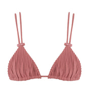 Carregar imagem no visualizador da galeria, Biquíni Top Ícone Triângulo Nervura - Rosa Grená