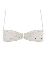 Carregar imagem no visualizador da galeria, Biquíni Top Franzido Passante - Estampa Poá Off