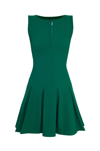 Vestido Presponto Pregas c/ Short Fixo - Verde Bandeira