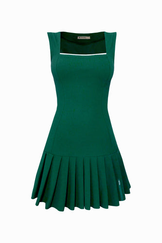 Vestido Pregas c/ Short Avulso - Verde Bandeira Piquet