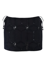 Carregar imagem no visualizador da galeria, Mini Saia Franzida Viés - Tricot Black