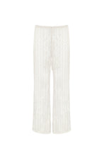Carregar imagem no visualizador da galeria, Calça Reta Cós Baixo  Crochet - Off-White