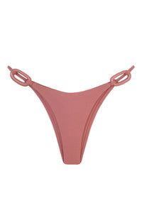 Biquíni Tanga Triângulo Alça Fixa Argola Oval - Rosa Grená