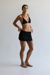 Mini Saia Crochet Viés - Black