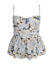 Carregar imagem no visualizador da galeria, Blusa Alça Peplum - Flores Fundo Branco