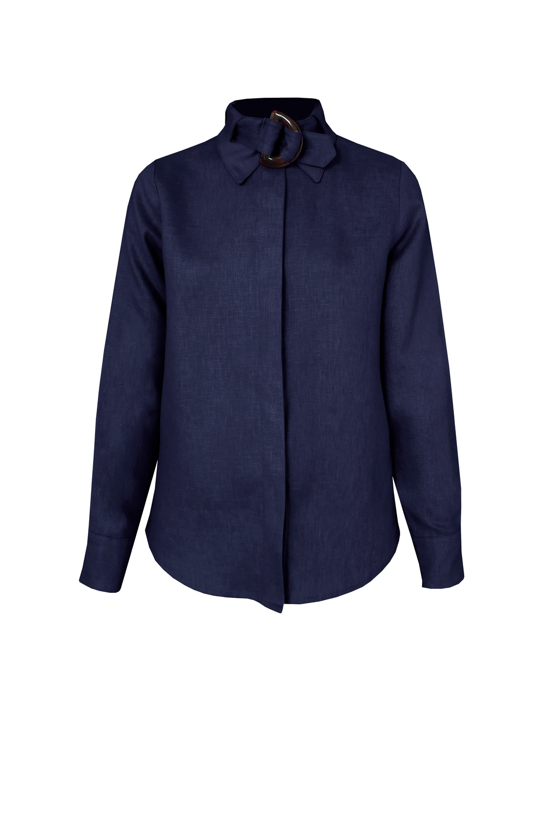 Camisa Passante Alfaiataria- Linho Azul Marinho