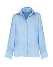 Carregar imagem no visualizador da galeria, Camisa Maxi Alfaiataria - Linho Azul Claro
