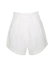 Carregar imagem no visualizador da galeria, Short Pregas  Detalhe Cós Alfaiataria - Linho Off-White