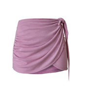 Carregar imagem no visualizador da galeria, Pareô Curto Franzido - Tricot Rosa Seco