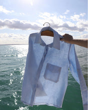 Carregar imagem no visualizador da galeria, Camisa Maxi Alfaiataria - Linho Azul Claro