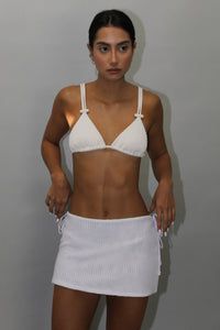 Biquíni Top Triângulo Nervura - Off-White Textura