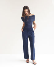 Carregar imagem no visualizador da galeria, Calça Reta Cós Baixo - Azul Marinho