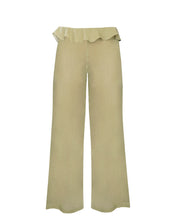 Carregar imagem no visualizador da galeria, Calça Reta Cós Baixo Babado - Verde Oliva