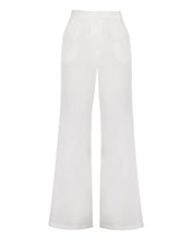 Carregar imagem no visualizador da galeria, Calça Detalhe Cós Flare Alfaiataria - Linho Off-White