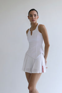 Saia Plissada c/ Short Fixo - Branco