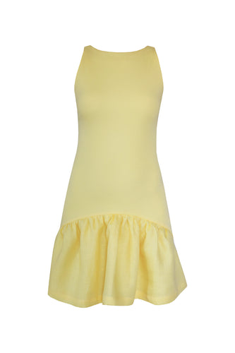 Vestido Mini Franzido - Amarelo