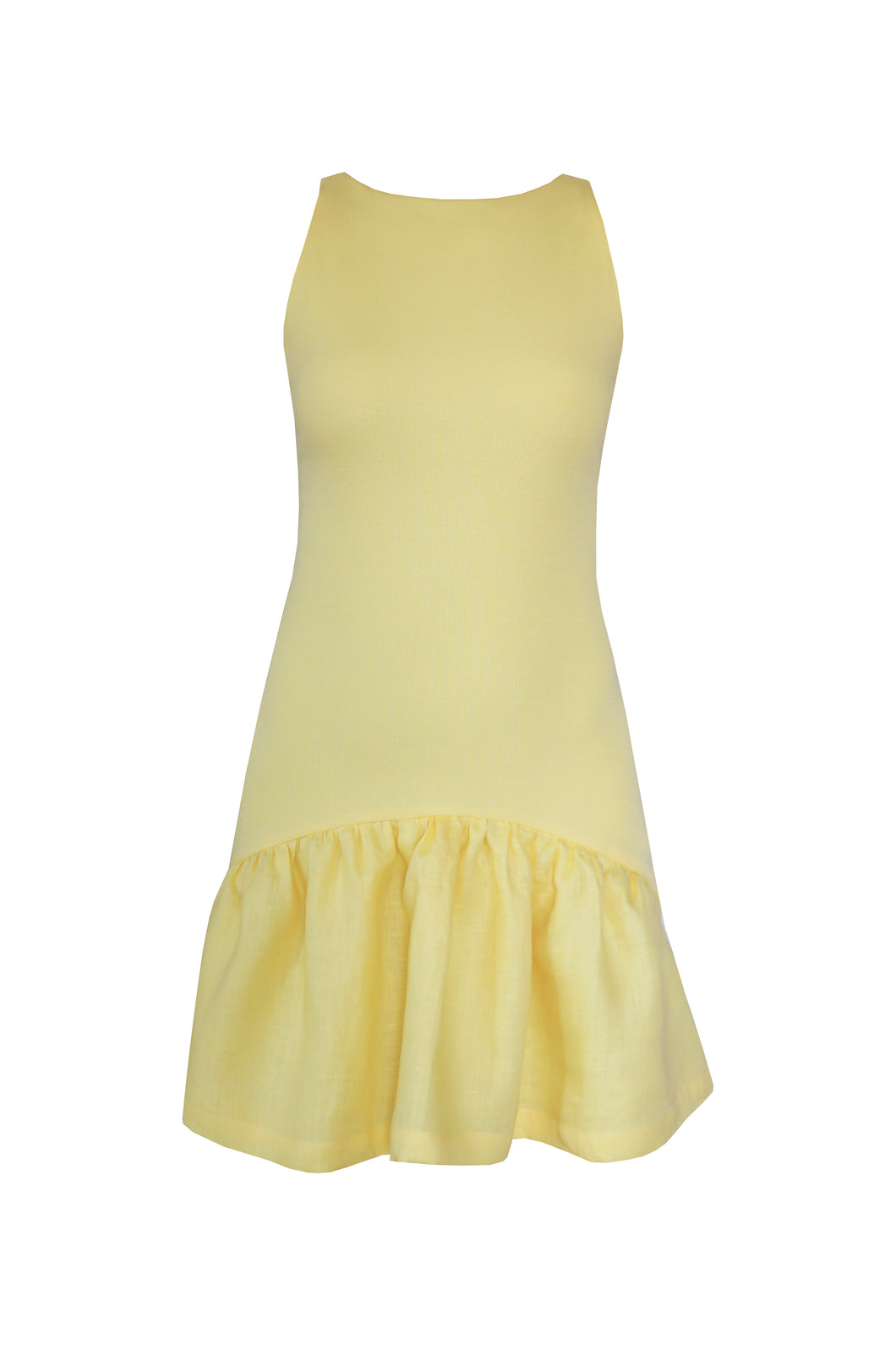 Vestido Mini Franzido - Amarelo