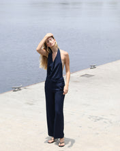 Carregar imagem no visualizador da galeria, Calça Reta Cós Baixo - Azul Marinho