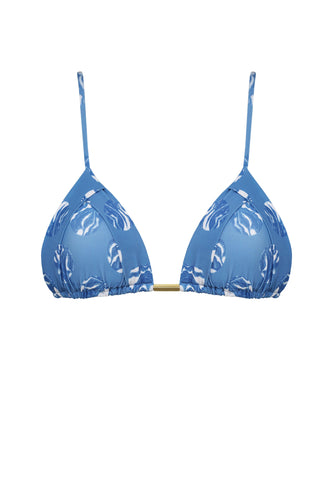 Biquíni Top Triângulo com Bojo Palas - Poá Azul