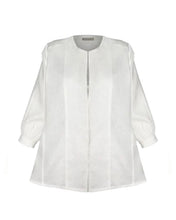 Carregar imagem no visualizador da galeria, Camisa Bata Recortes Alfaiataria- Linho Off-White