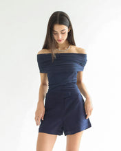 Carregar imagem no visualizador da galeria, Blusa Manga Ombro a Ombro - Tule Azul Marinho