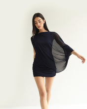 Carregar imagem no visualizador da galeria, Vestido Ruffed Cover - Tule Azul Marinho