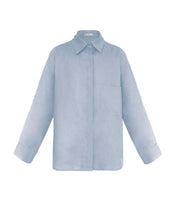 Carregar imagem no visualizador da galeria, Camisa Maxi - Linho Azul Claro