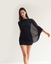 Carregar imagem no visualizador da galeria, Vestido Ruffed Cover - Tule Azul Marinho