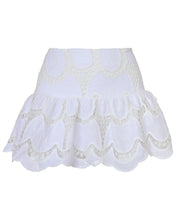 Carregar imagem no visualizador da galeria, Mini Saia Peplum c/ Short - Renda Branca