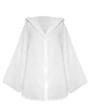 Carregar imagem no visualizador da galeria, Camisa Maxi Capuz Alfaiataria - Linho Off-White