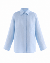 Carregar imagem no visualizador da galeria, Camisa Maxi - Linho Azul Claro