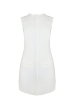 Carregar imagem no visualizador da galeria, Vestido Curto Detalhe Pala Alfaiataria - Linho Off-White