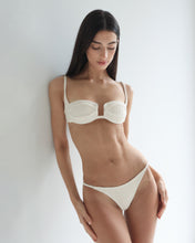 Carregar imagem no visualizador da galeria, Biquíni Top Alça Fixa Viés Robusto - Crochet Off-White