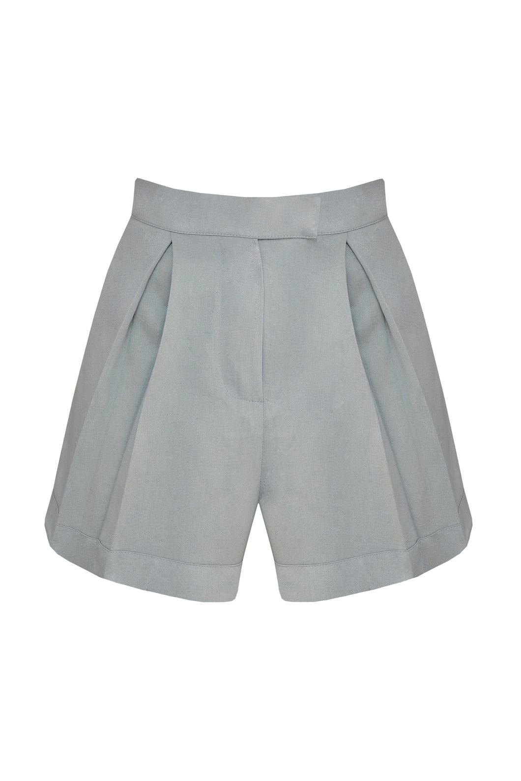 Short Detalhe Cós Alfaiataria - Linho Cinza