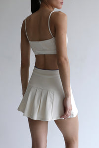 Saia Pregas c/ Short Fixo - Off-White Piquet