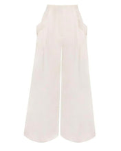 Carregar imagem no visualizador da galeria, Pantalona Bolsos Alfaiataria - Linho Off-White