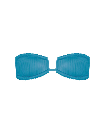 Biquíni Top Meia Taça Square Nervura - Sea Blue