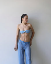 Carregar imagem no visualizador da galeria, Calça Reta Cós Baixo - Estampa Listrado Azul