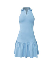 Carregar imagem no visualizador da galeria, Vestido Polo Franzido c/ Short Avulso - Azul Claro