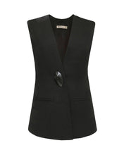 Carregar imagem no visualizador da galeria, Blazer Cavado Shell Alfaiataria- Linho Black
