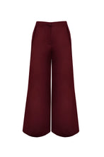 Carregar imagem no visualizador da galeria, Pantalona Baixa Pregas Alfaiataria  - Linho Wine