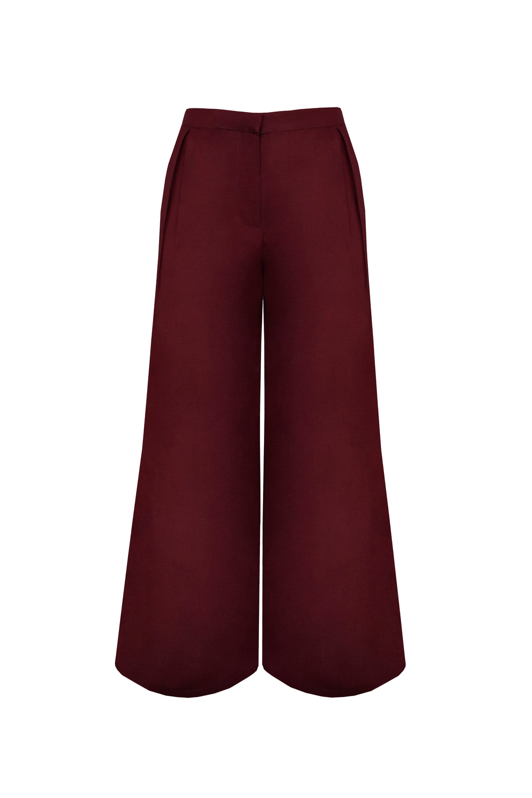 Pantalona Baixa Pregas Alfaiataria  - Linho Wine