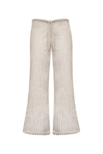 Carregar imagem no visualizador da galeria, Calça Reta Cós Baixo  Crochet - Natural