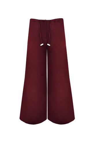 Pantalona Detalhe Viés Alfaiataria - Linho Wine