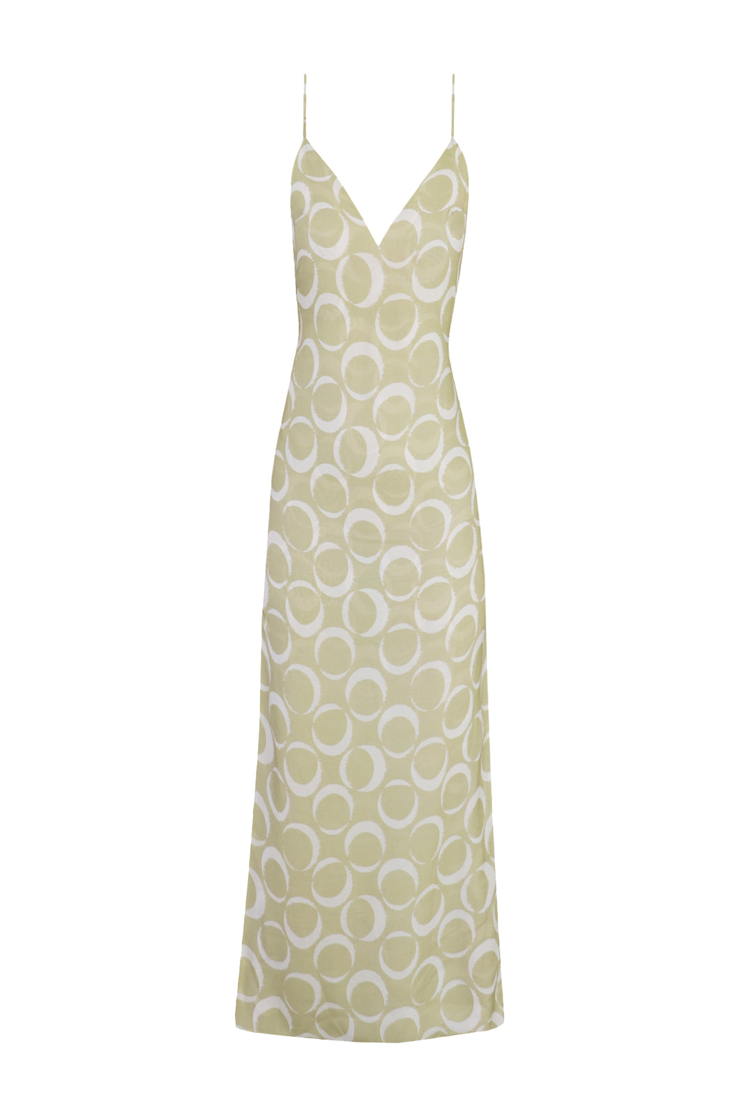 Vestido /Saída Decote V - Estampa Argolas Fundo Verde