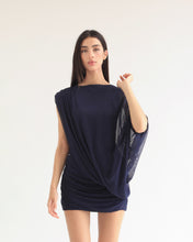 Carregar imagem no visualizador da galeria, Vestido Ruffed Cover - Tule Azul Marinho