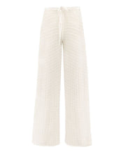 Carregar imagem no visualizador da galeria, Calça Reta Cós Baixo - Crochet Off-White