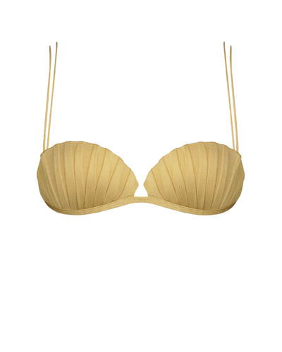 Biquíni Top Shell Detalhe Pregas - Gold