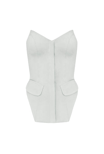 Colete Estruturado Alfaiataria - Linho Off-White